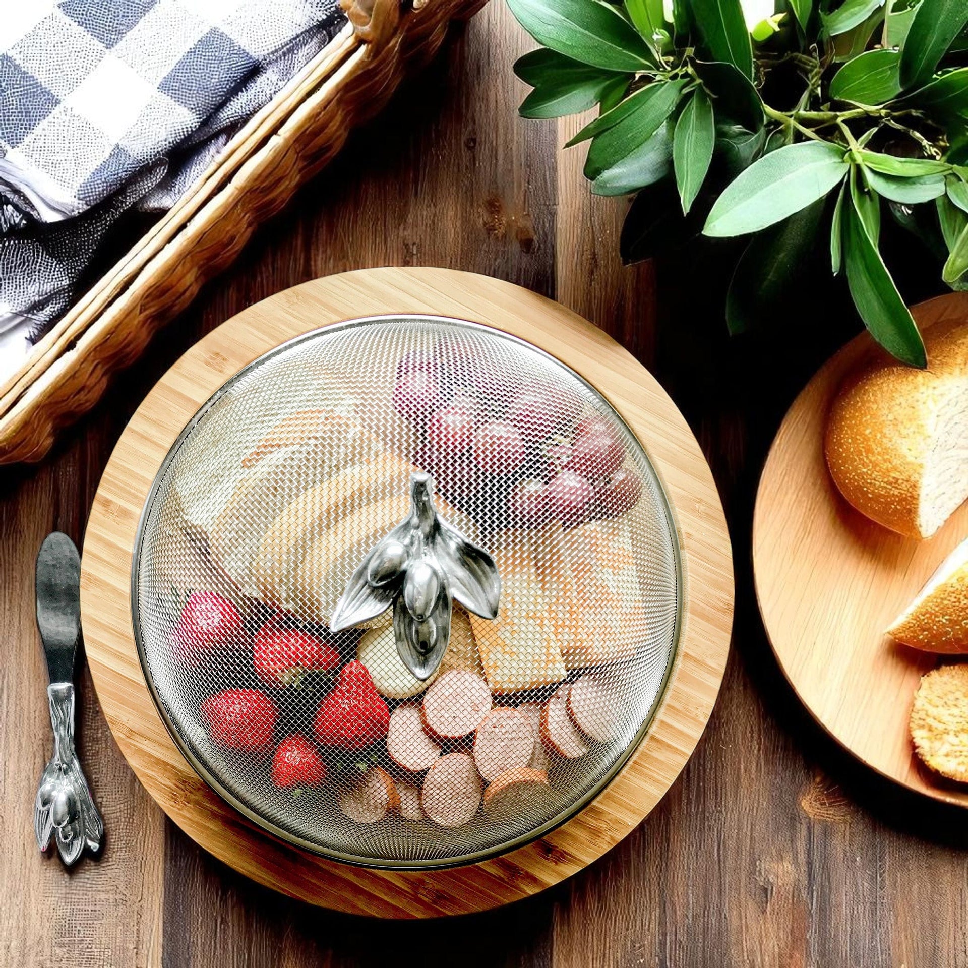 Olive 3 Piece Picnic Cheese Board / Spreader Arthur Court Designs