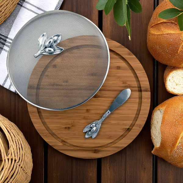 Olive 3 Piece Picnic Cheese Board / Spreader Arthur Court Designs