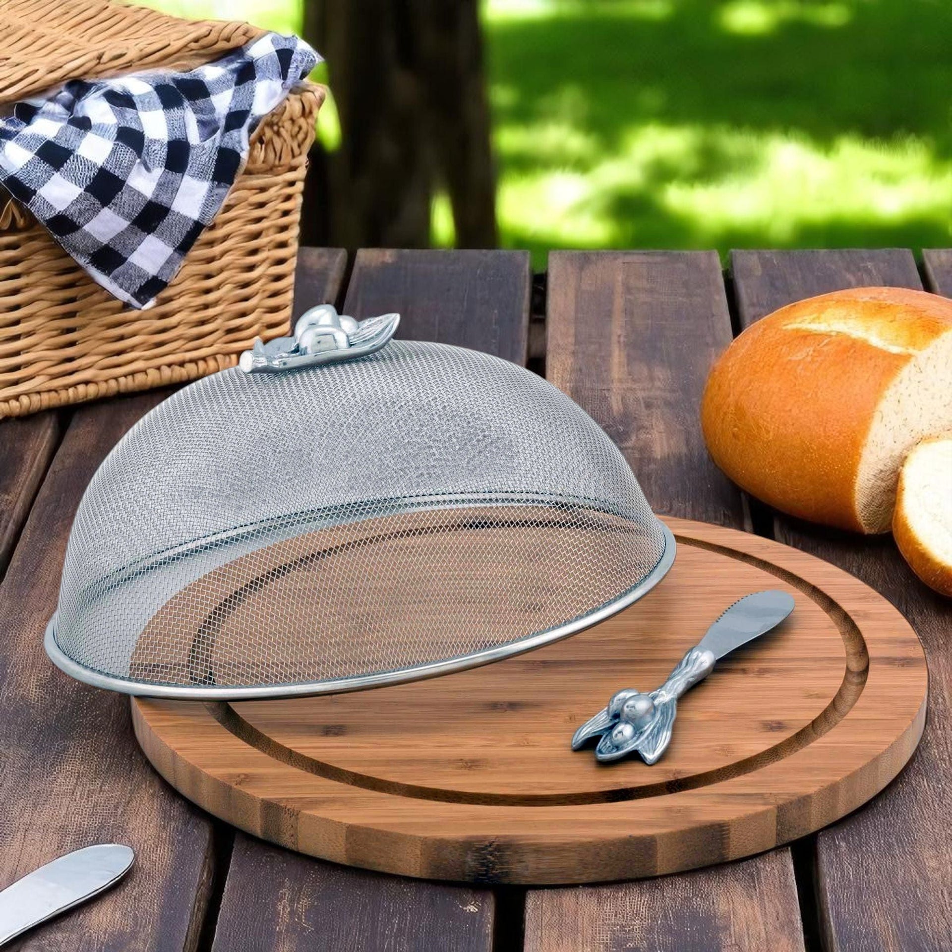 Olive 3 Piece Picnic Cheese Board / Spreader Arthur Court Designs