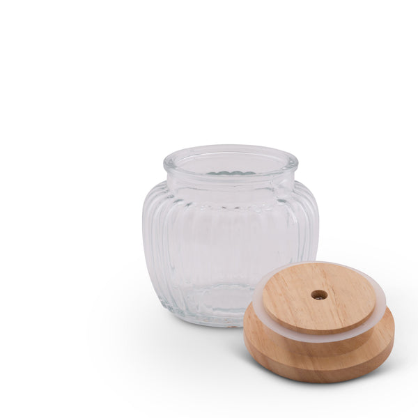 Olive Knob Glass Canisters