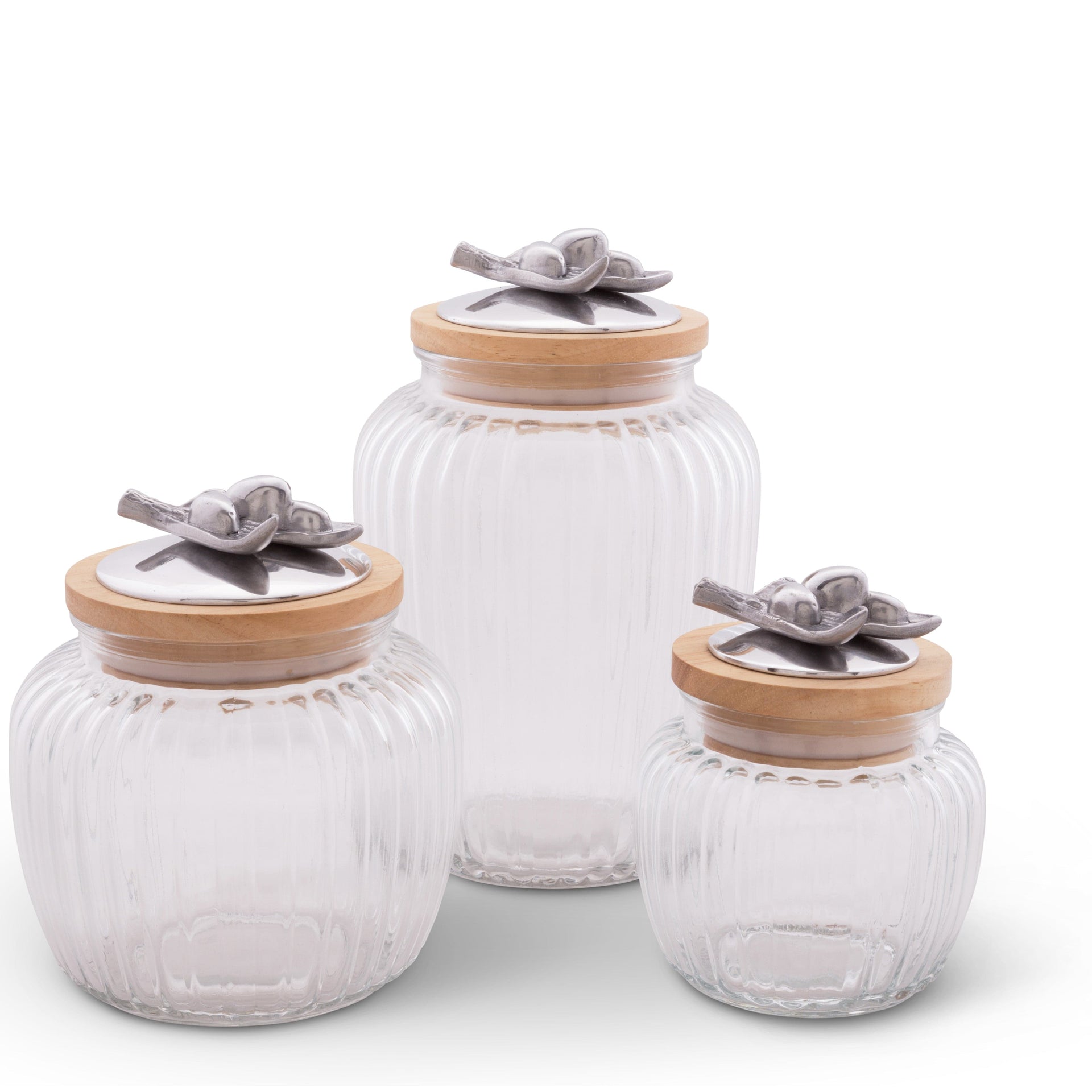 Olive Knob Glass Canisters Arthur Court Designs