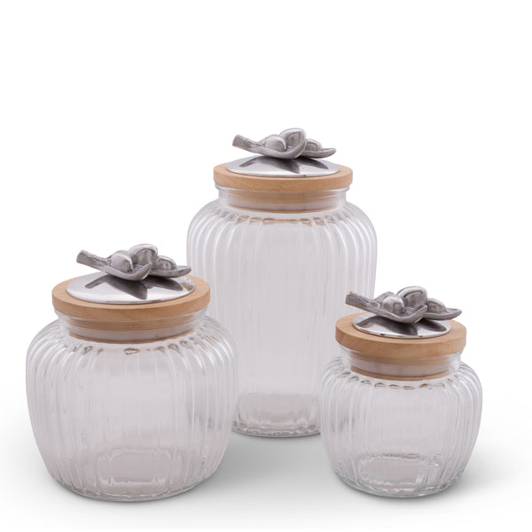 Olive Knob Glass Canisters Arthur Court Designs