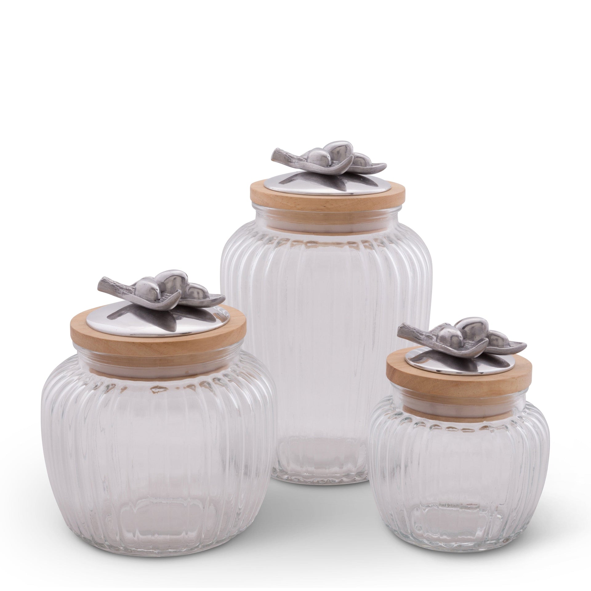 Olive Knob Glass Canisters Arthur Court Designs