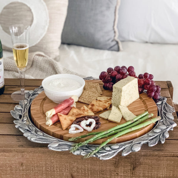 Olive Wood Cheese Set Arthur Court Designs