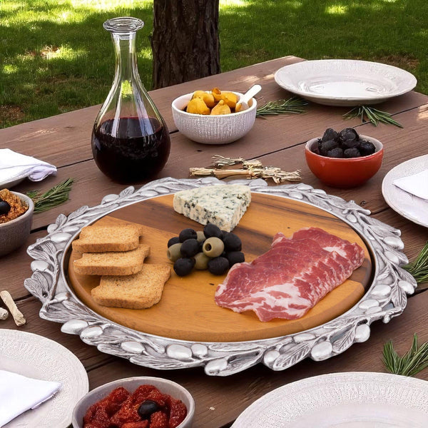 Olive Wood Cheese Set Arthur Court Designs