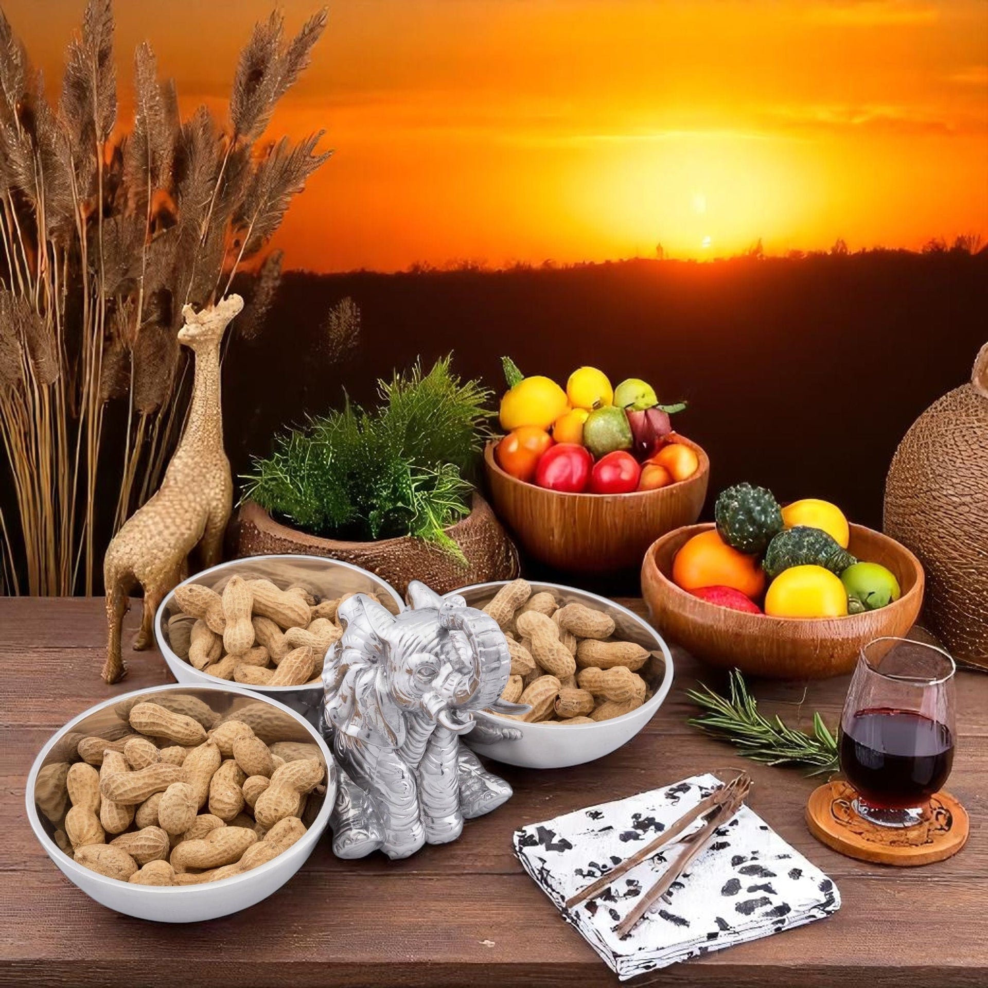 Elephant Three-Bowl Server