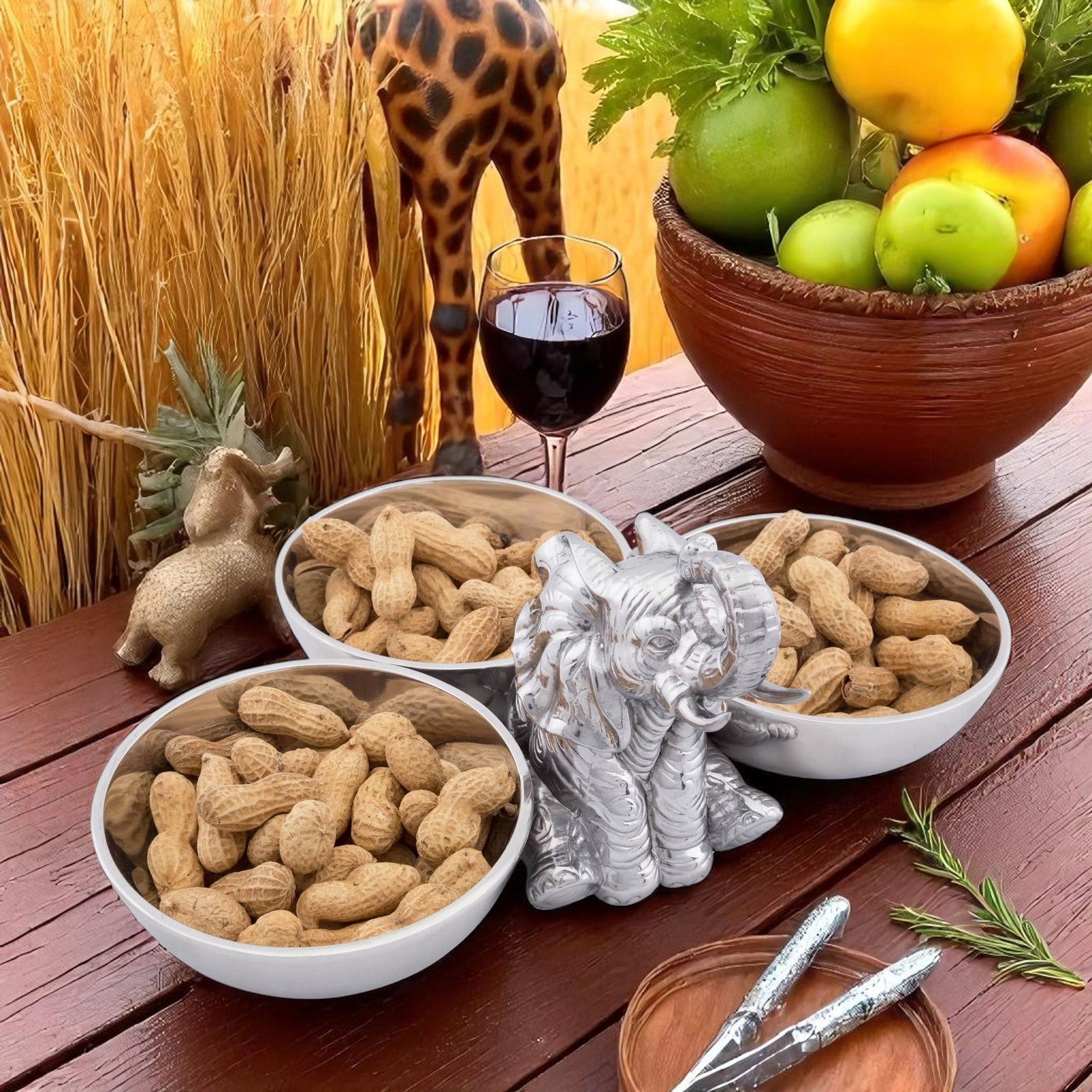 Elephant Three-Bowl Server Arthur Court Designs