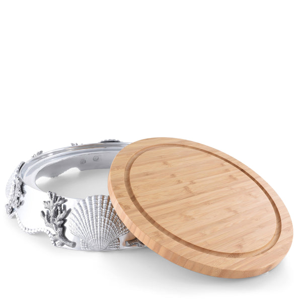 Coastal Wood Cheese Pedestal Arthur Court Designs