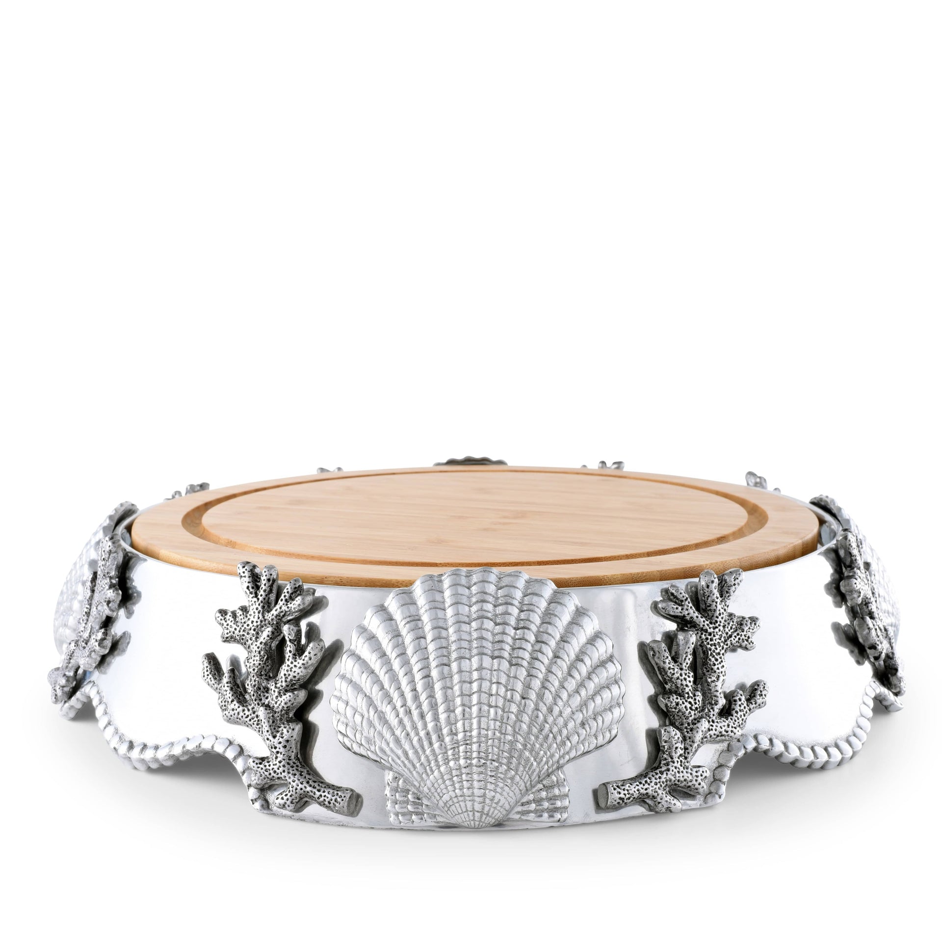 Coastal Wood Cheese Pedestal Arthur Court Designs