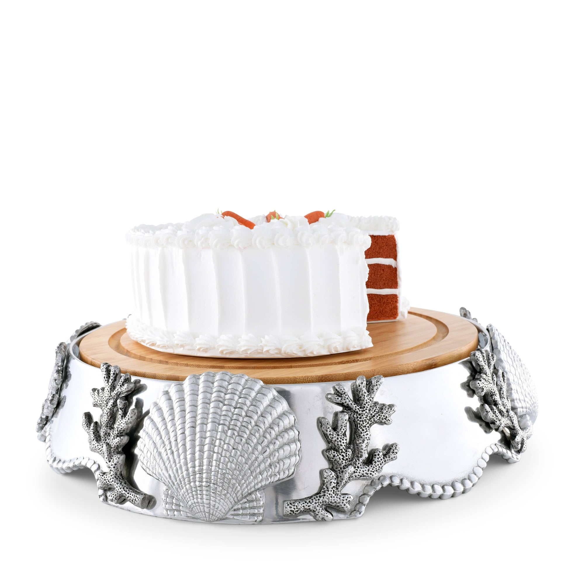 Coastal Wood Cheese Pedestal Arthur Court Designs