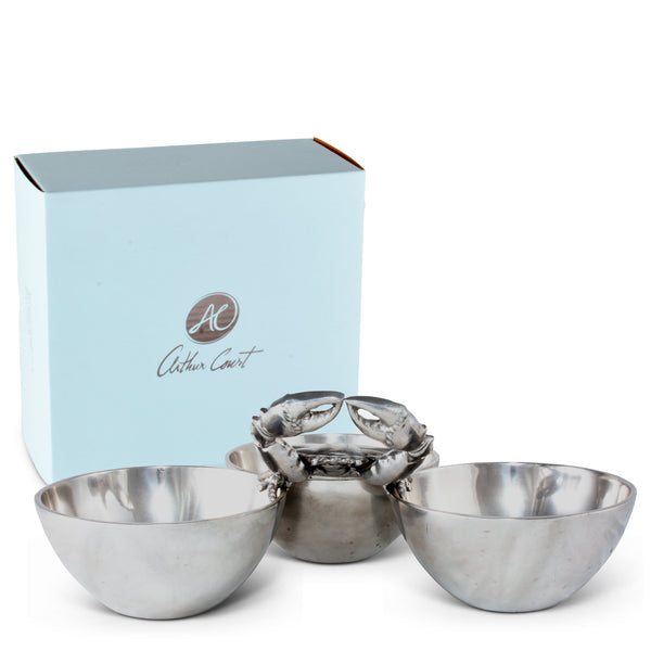 Crab 3-Bowl Bowl Arthur Court Designs