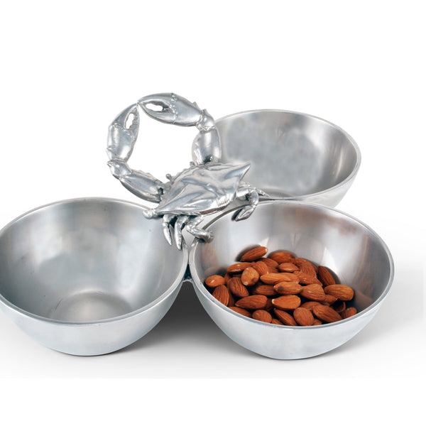 Crab 3-Bowl Bowl Arthur Court Designs