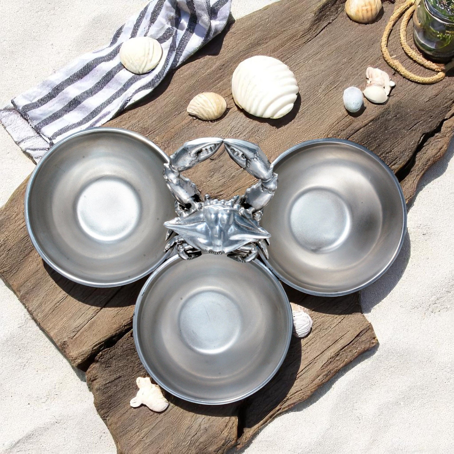 Crab 3-Bowl Bowl Arthur Court Designs