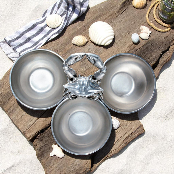Crab 3-Bowl Bowl Arthur Court Designs
