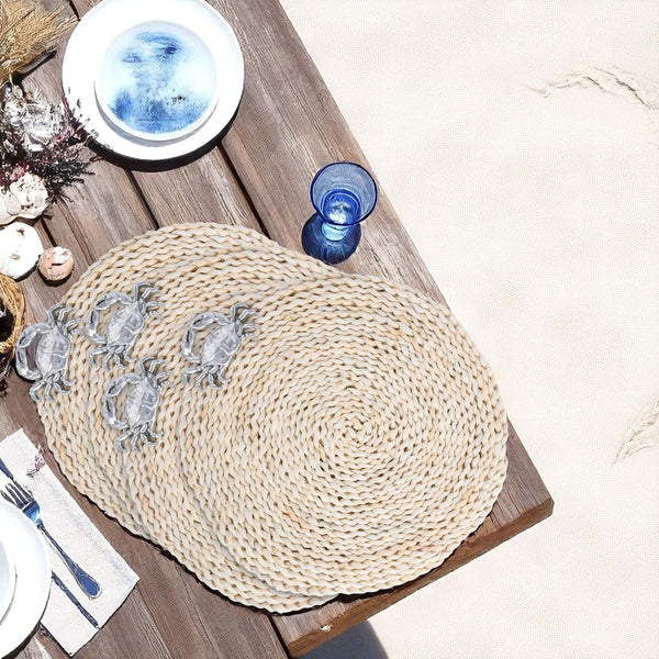 Crab Twisted Seagrass Placemats - set of 4