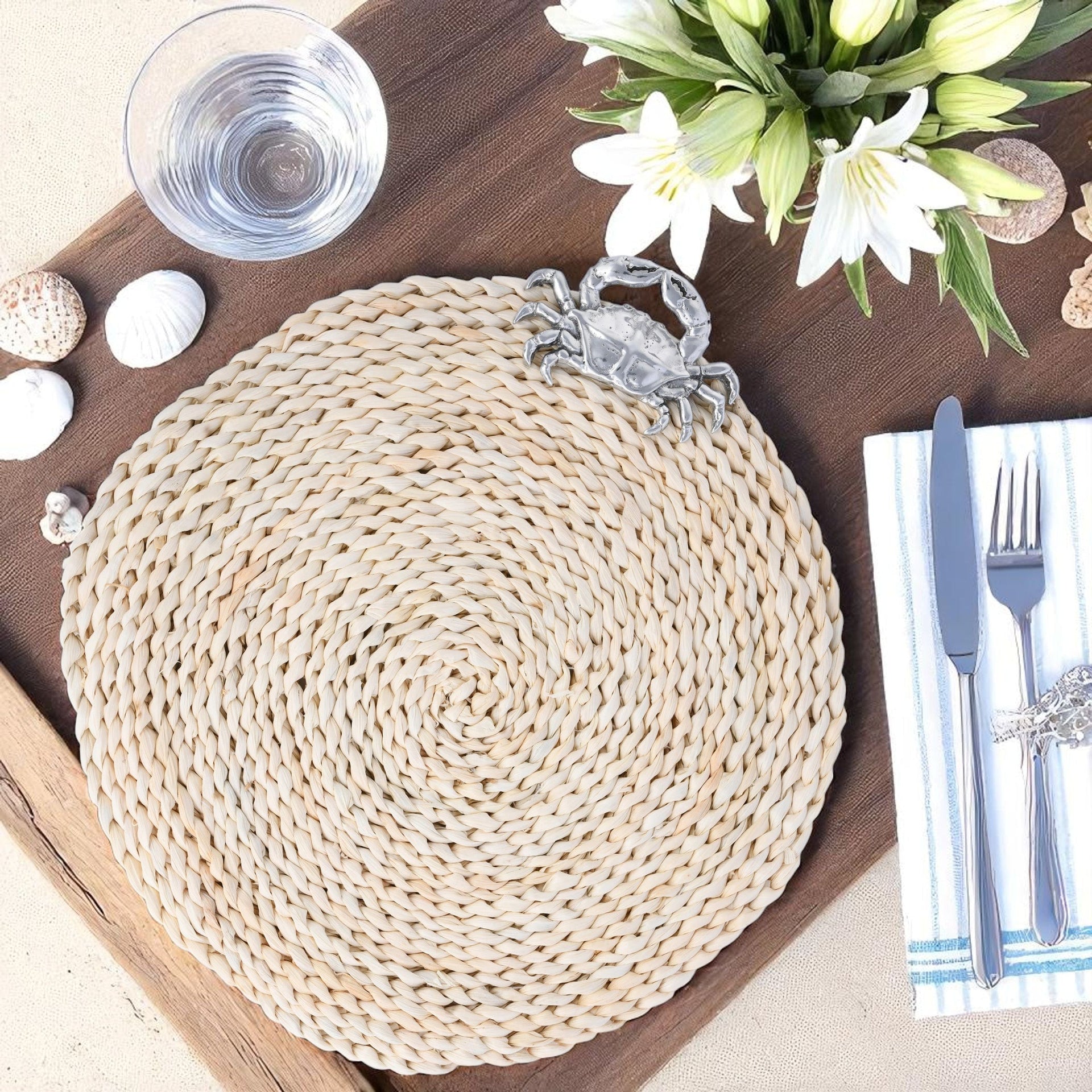 Crab Twisted Seagrass Placemats - set of 4 Arthur Court Designs