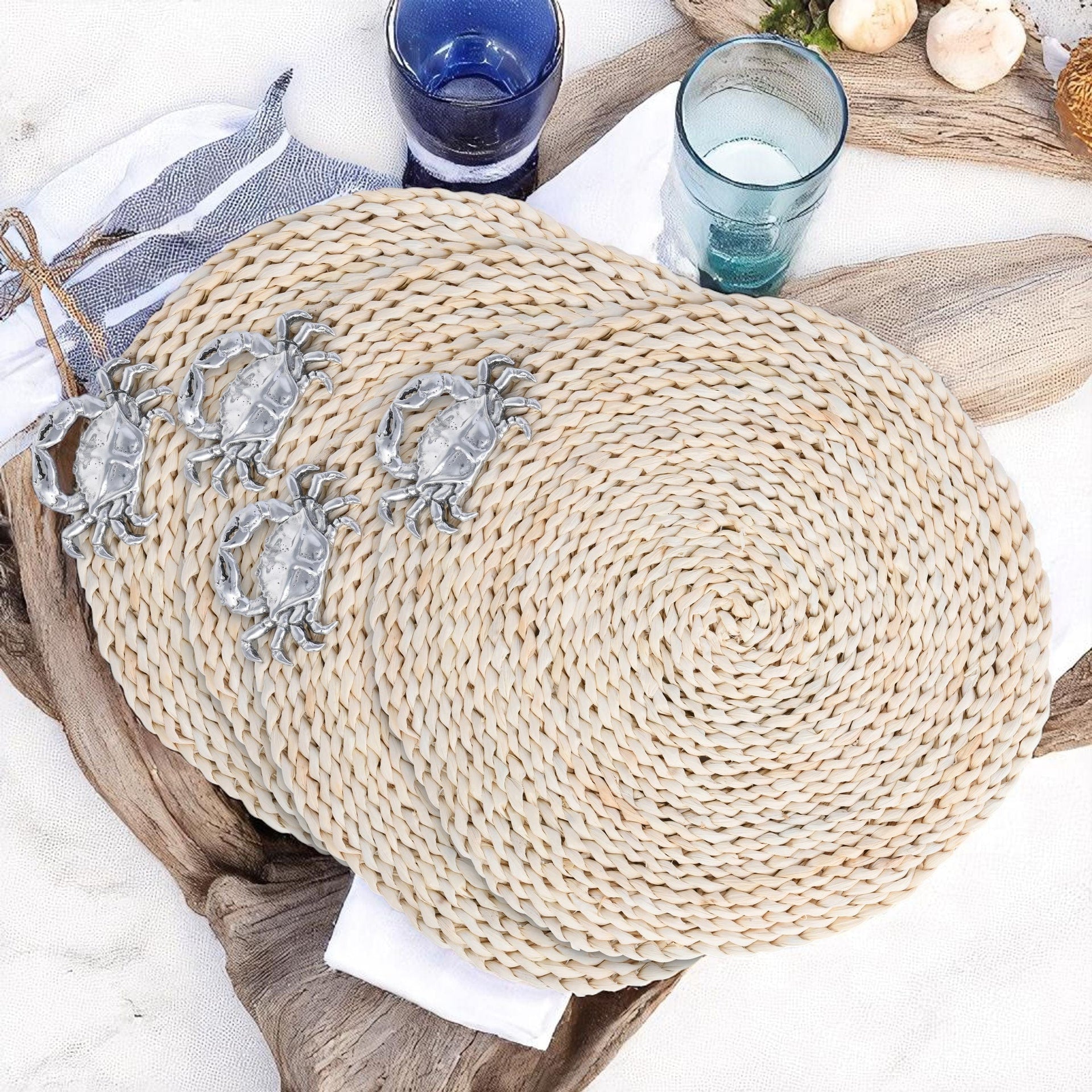 Crab Twisted Seagrass Placemats - set of 4 Arthur Court Designs