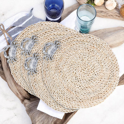Crab Twisted Seagrass Placemats - set of 4