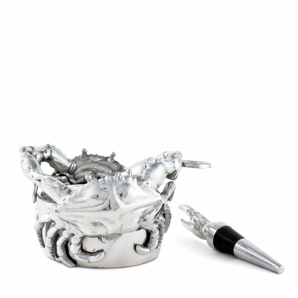 Crab Wine Caddy and Stopper Set Arthur Court Designs