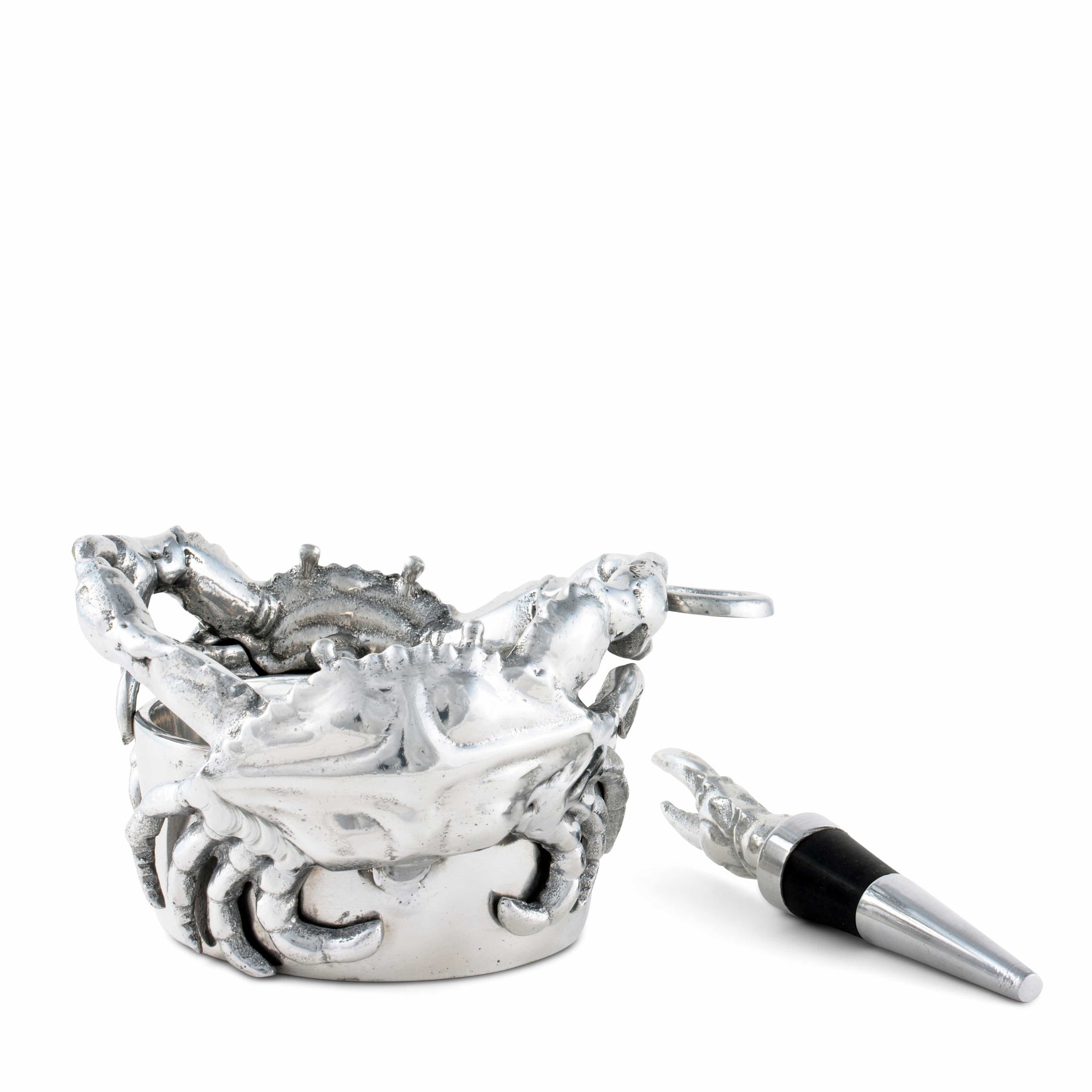 Crab Wine Caddy and Stopper Set