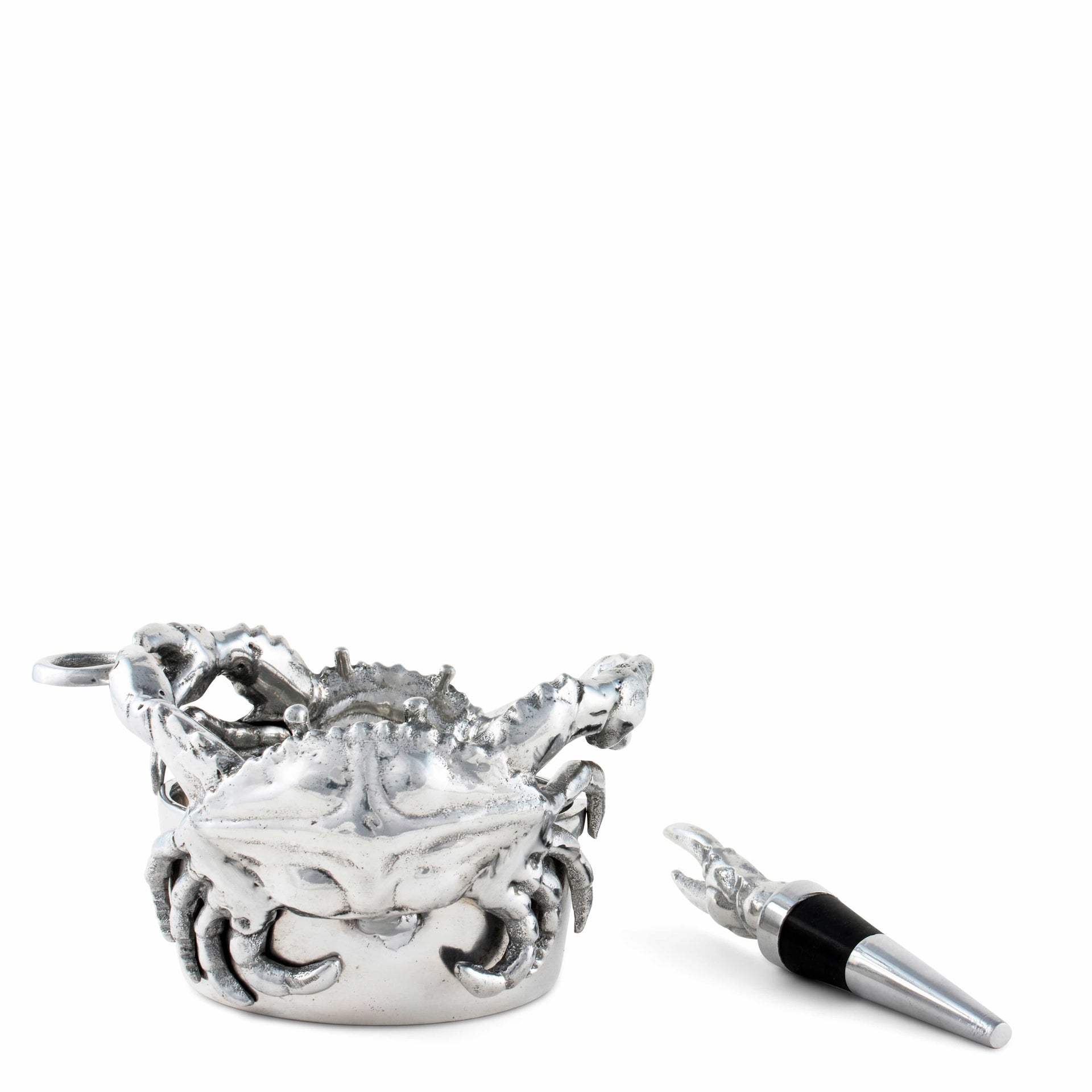 Crab Wine Caddy and Stopper Set Arthur Court Designs