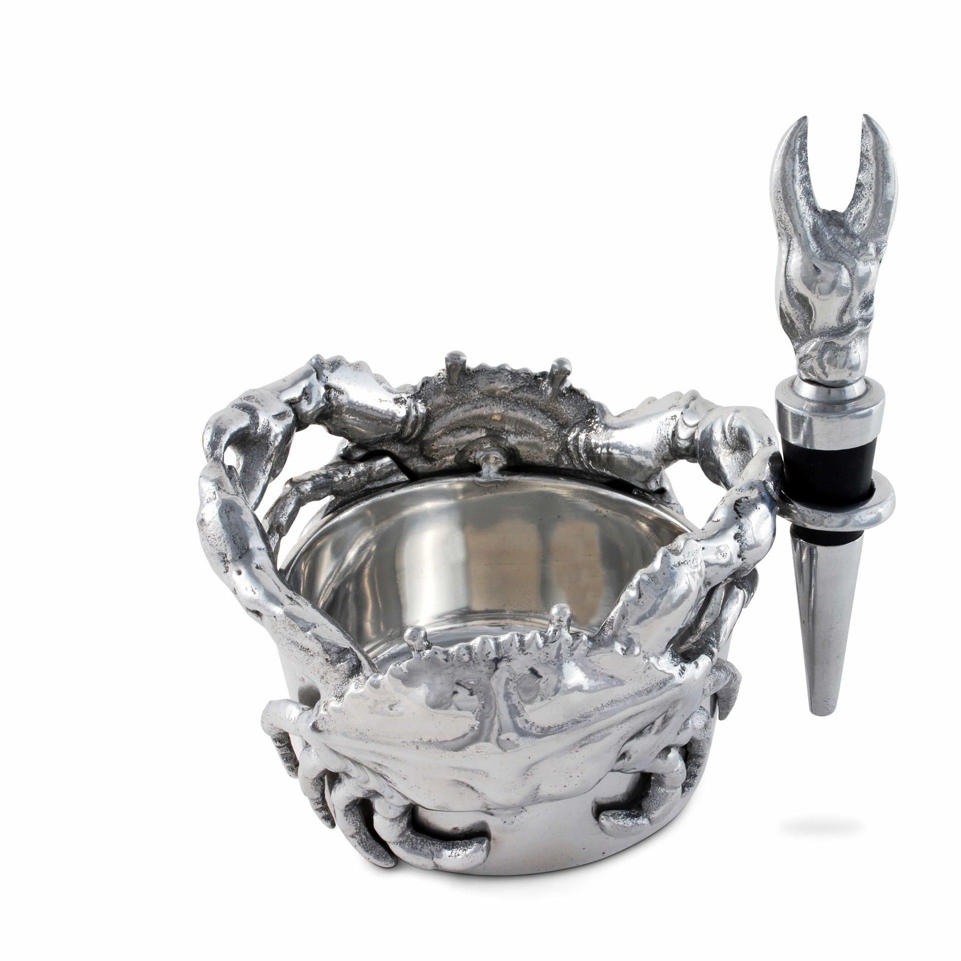 Crab Wine Caddy and Stopper Set