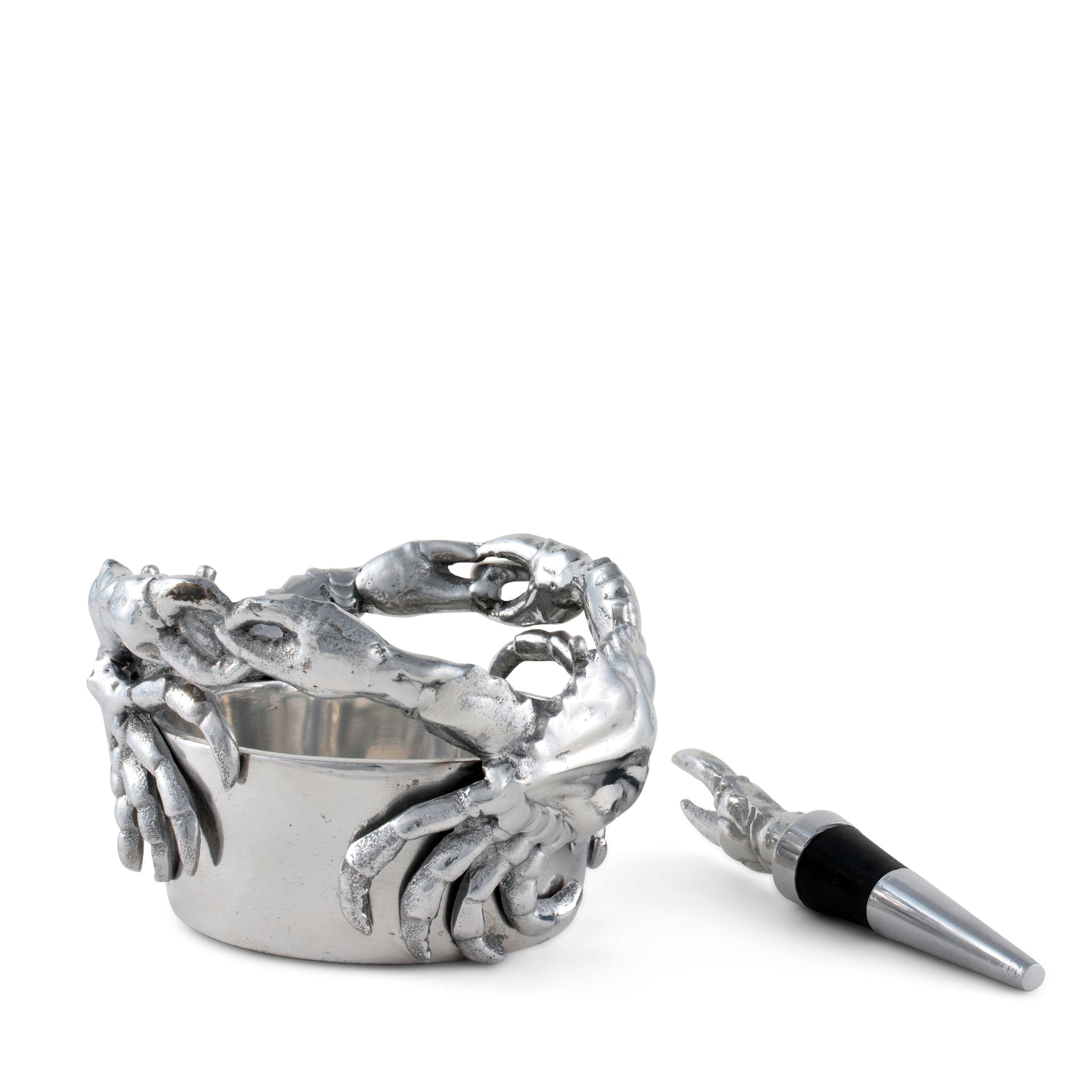 Crab Wine Caddy and Stopper Set Arthur Court Designs