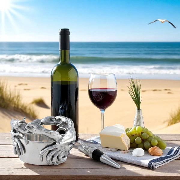 Crab Wine Caddy and Stopper Set Arthur Court Designs