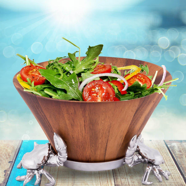 Crab Wood Tall Salad Bowl Arthur Court Designs