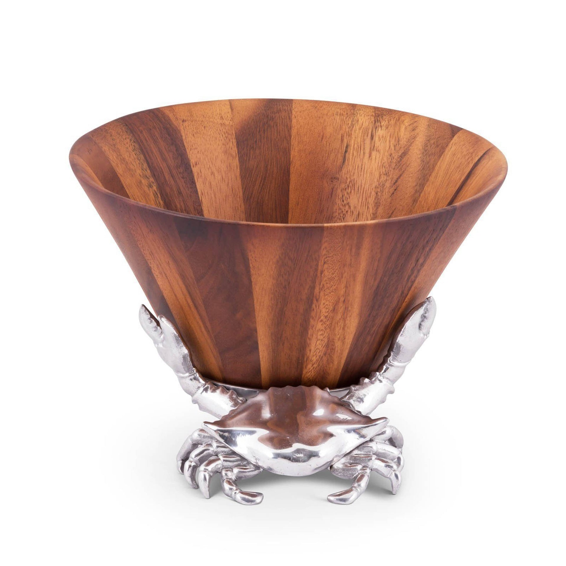 Crab Wood Tall Salad Bowl Arthur Court Designs