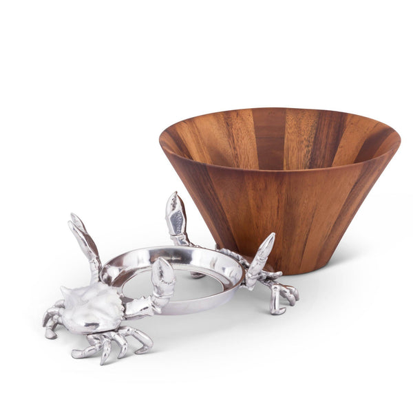 Crab Wood Tall Salad Bowl Arthur Court Designs
