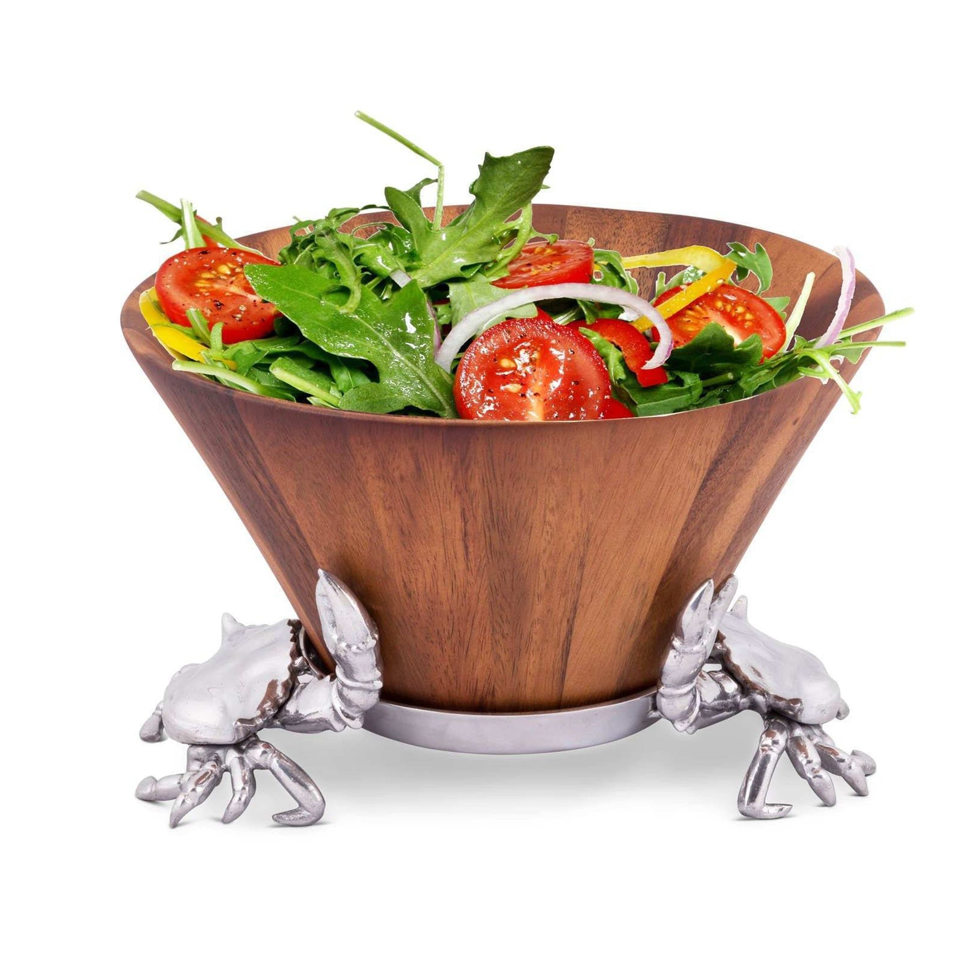 Crab Wood Tall Salad Bowl Arthur Court Designs