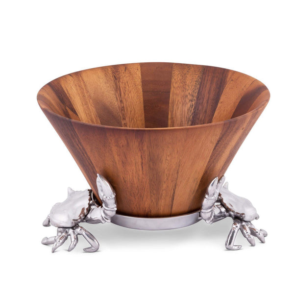 Crab Wood Tall Salad Bowl Arthur Court Designs