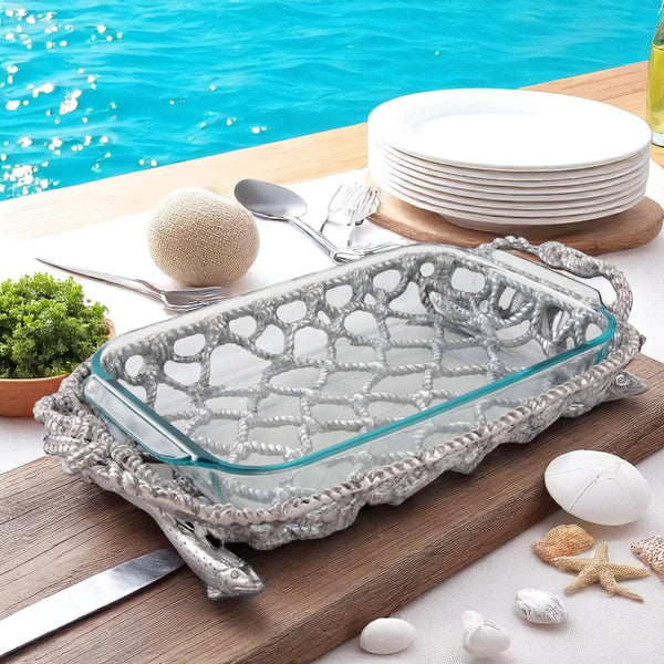 Fish Net Casserole / Pyrex Holder Arthur Court Designs
