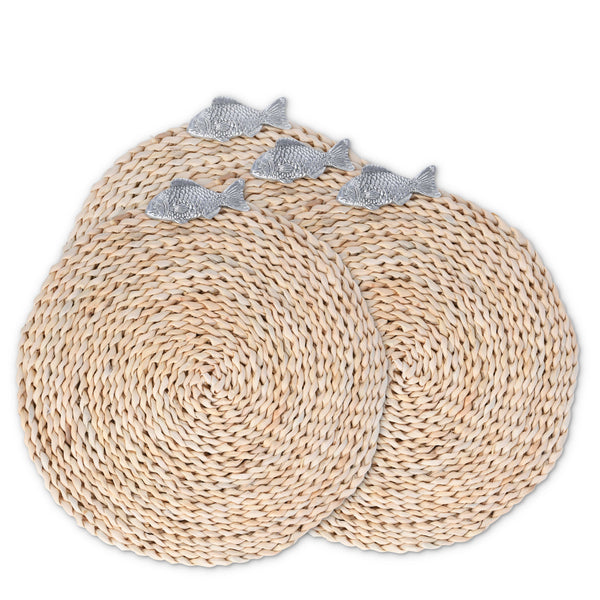 Fish Twisted Seagrass Placemats - set of 4 Arthur Court Designs