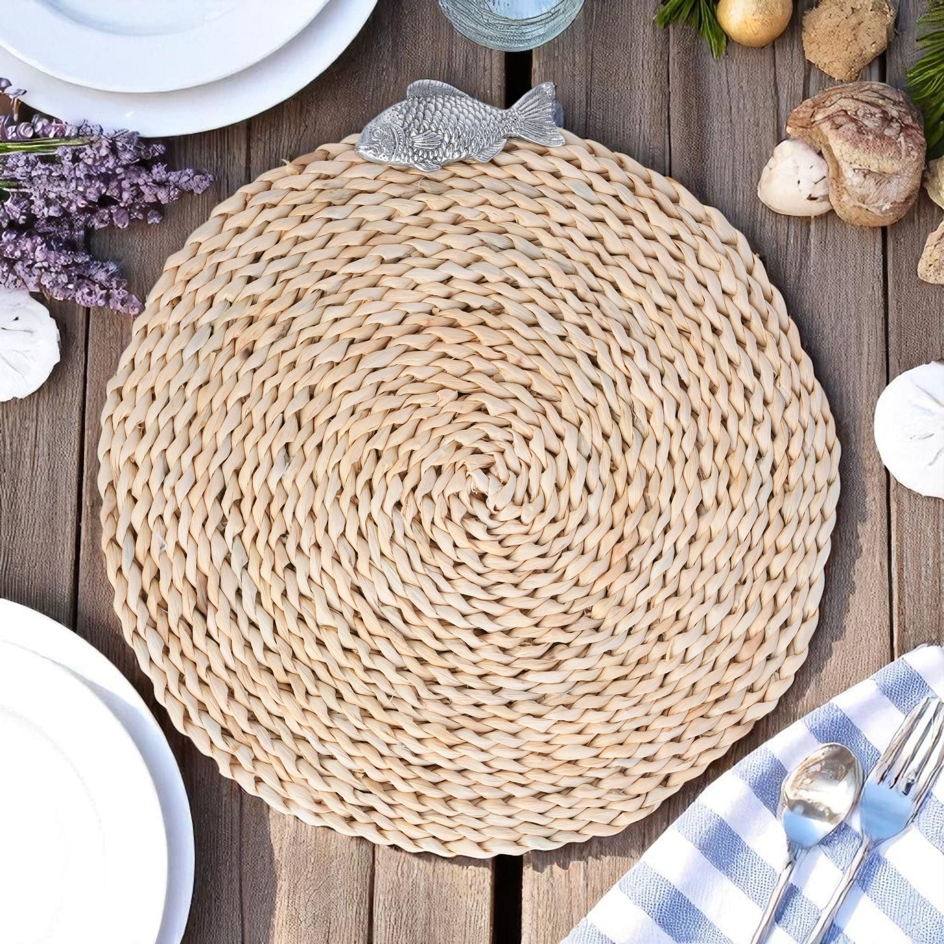 Fish Twisted Seagrass Placemats - set of 4 Arthur Court Designs