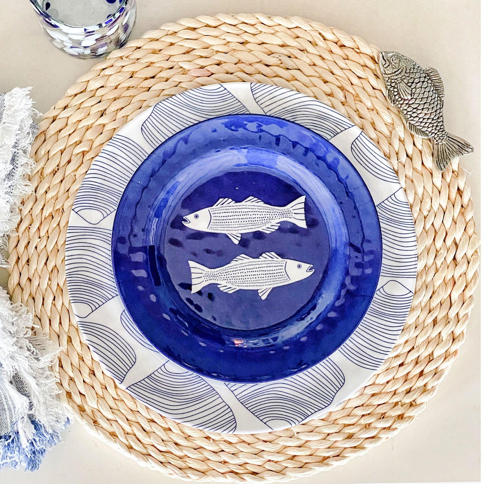 Fish Twisted Seagrass Placemats - Set of 4 by Arthur Court Designs