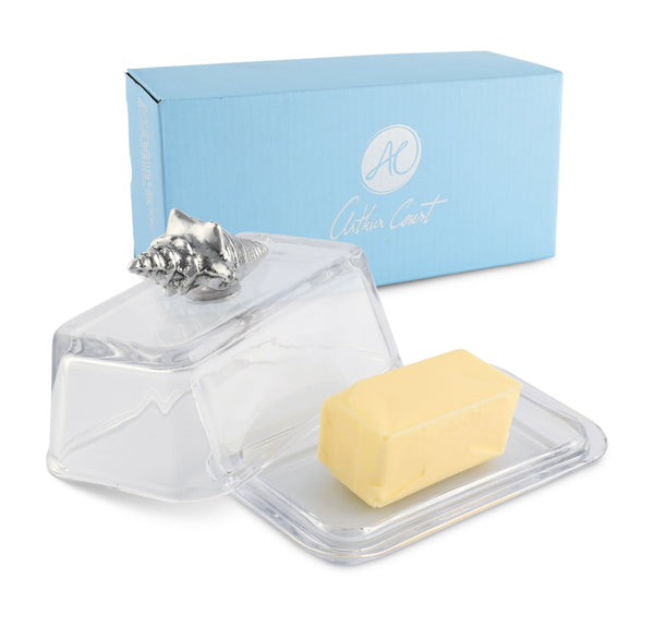 Glass Butter Dish- Shell Arthur Court Designs