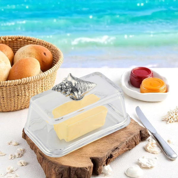 Glass Butter Dish- Shell Arthur Court Designs