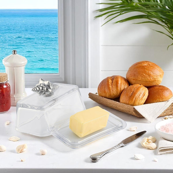 Glass Butter Dish- Shell Arthur Court Designs