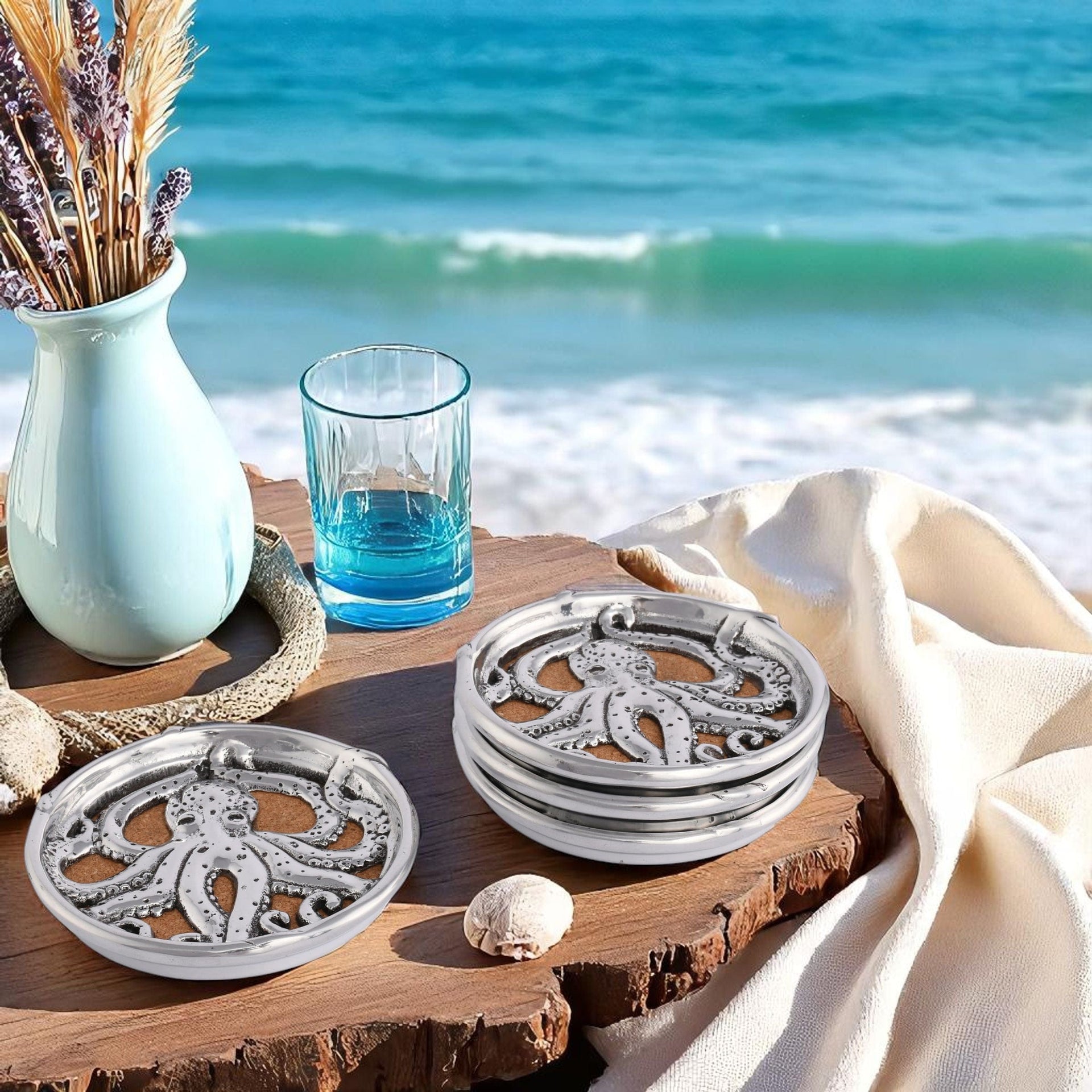 Octopus Drink Coaster Set of 4 Arthur Court Designs