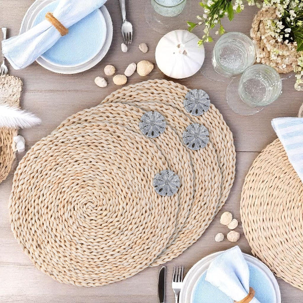 Sand Dollar Twisted Seagrass Placemats - set of 4 Arthur Court Designs