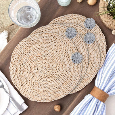 Sand Dollar Twisted Seagrass Placemats - set of 4