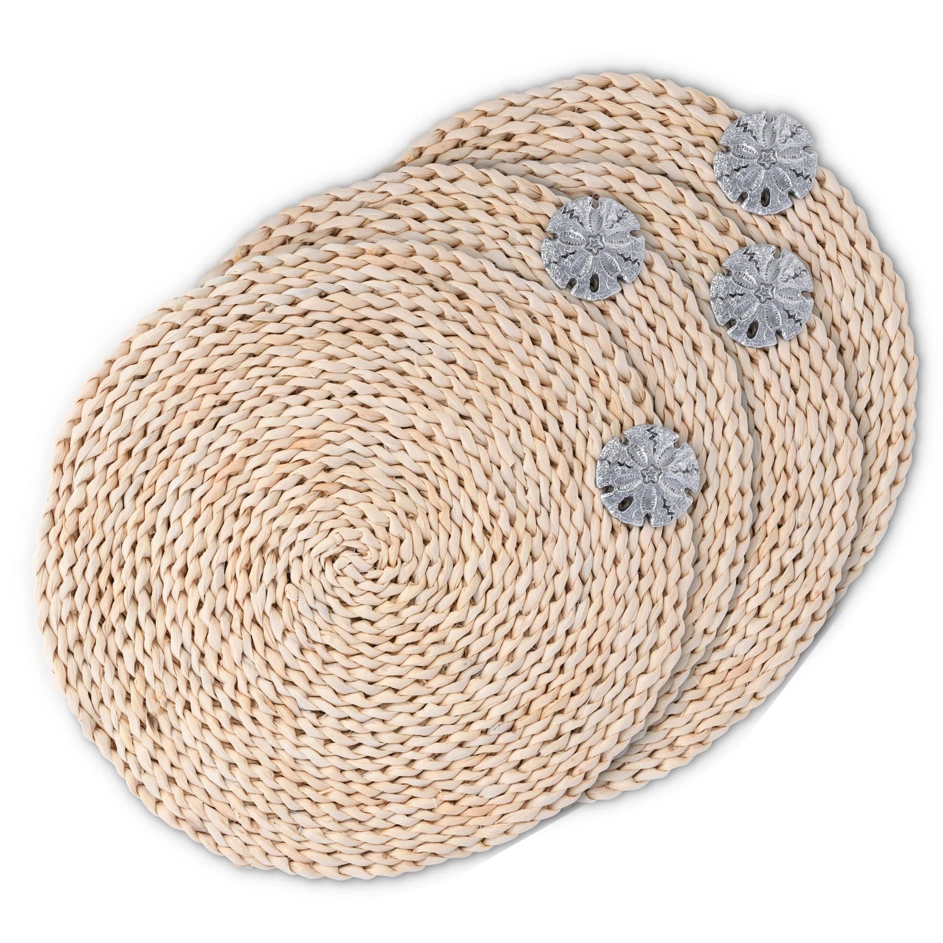 Sand Dollar Twisted Seagrass Placemats - Set of 4 by Arthur Court Designs