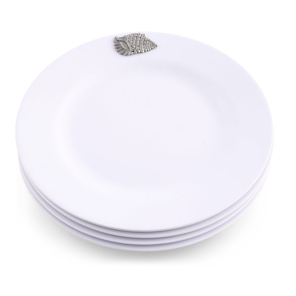 Sea Shell Melamine Lunch Plates - Set of 4