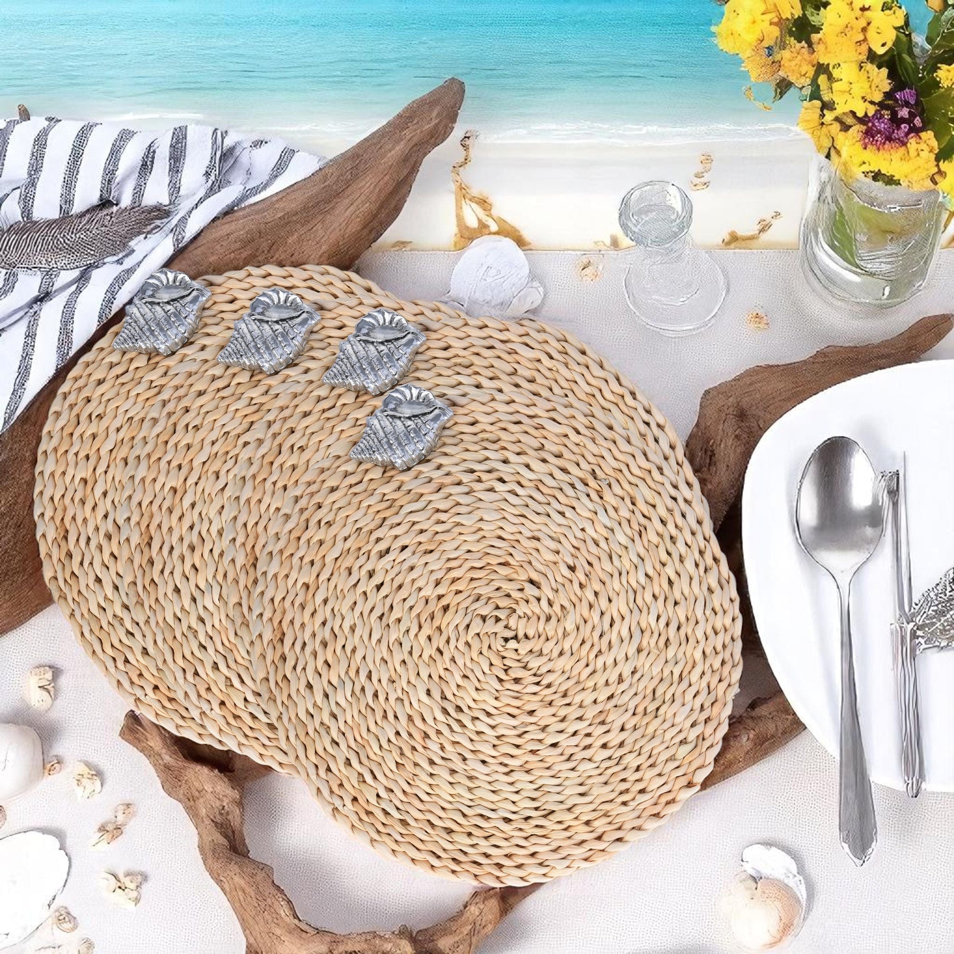 Sea Shell Twisted Seagrass Placemats - set of 4 Arthur Court Designs