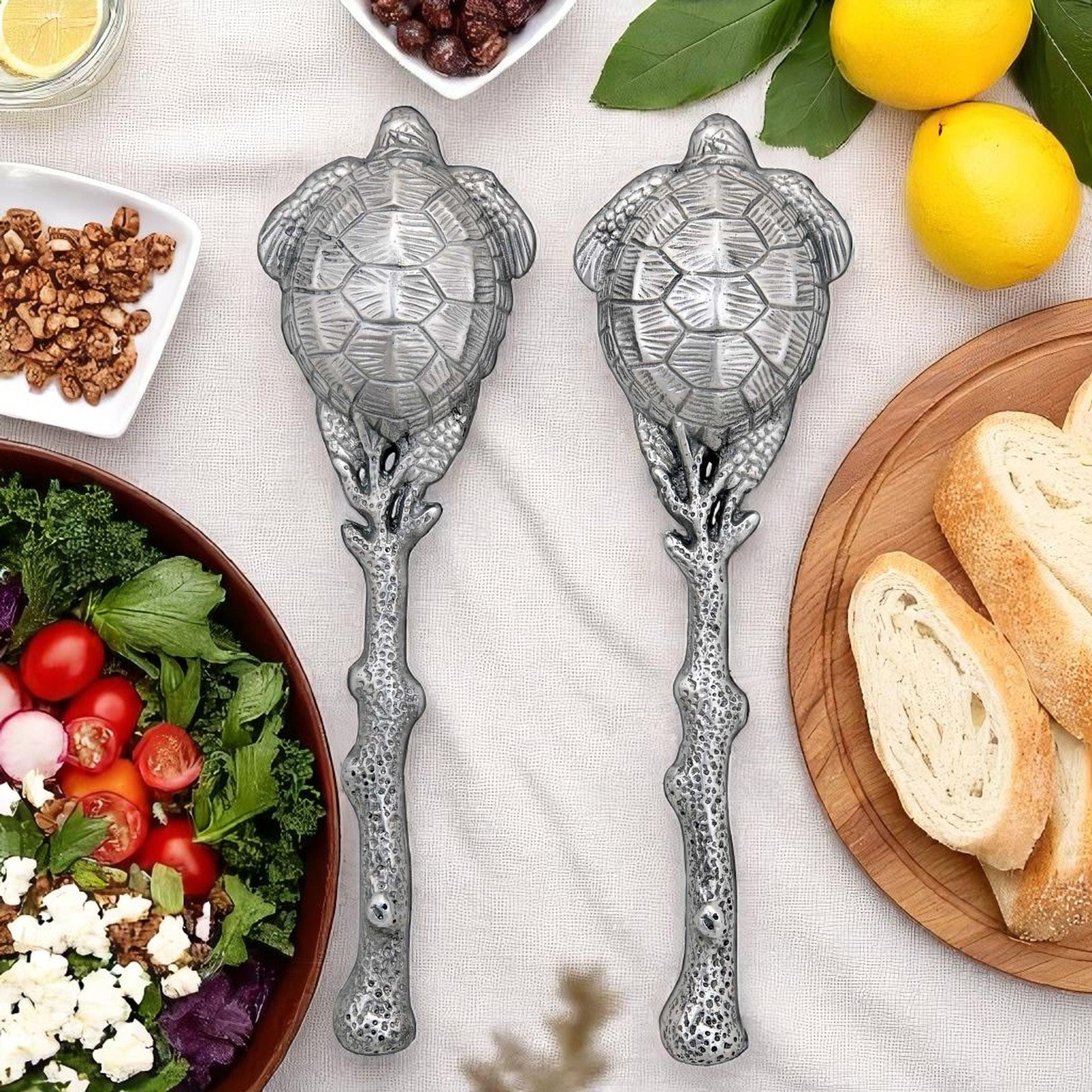 Sea Turtle Salad Servers Arthur Court Designs