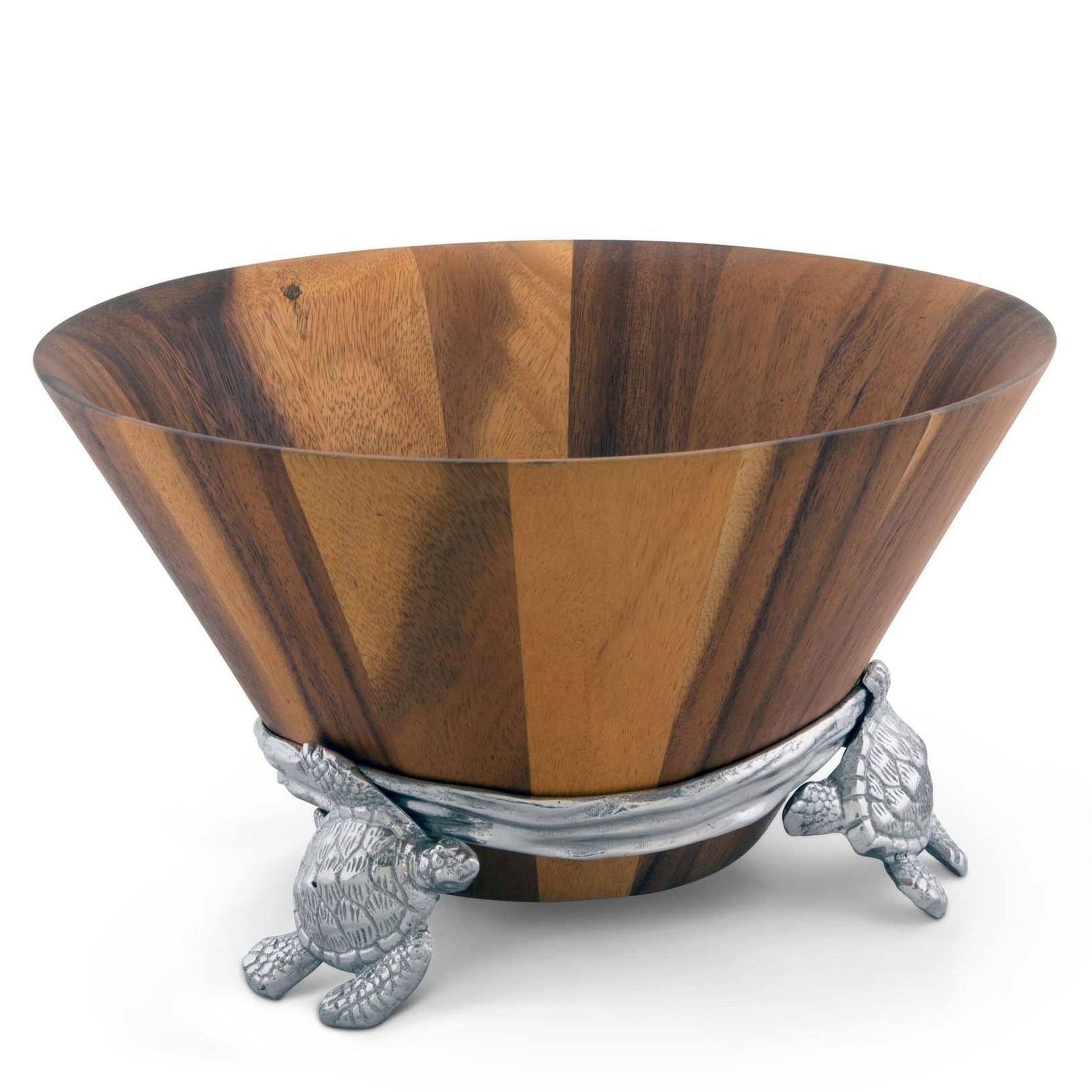 Sea Turtle Wood Salad Bowl Arthur Court Designs
