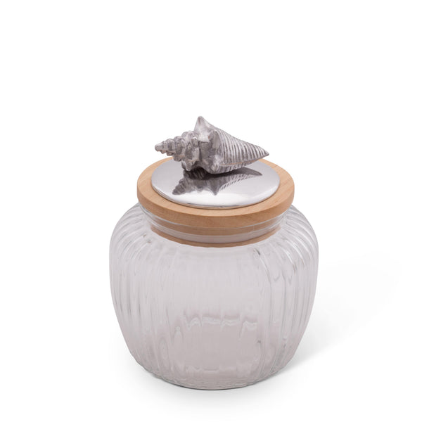 Shell Knob Glass Canisters