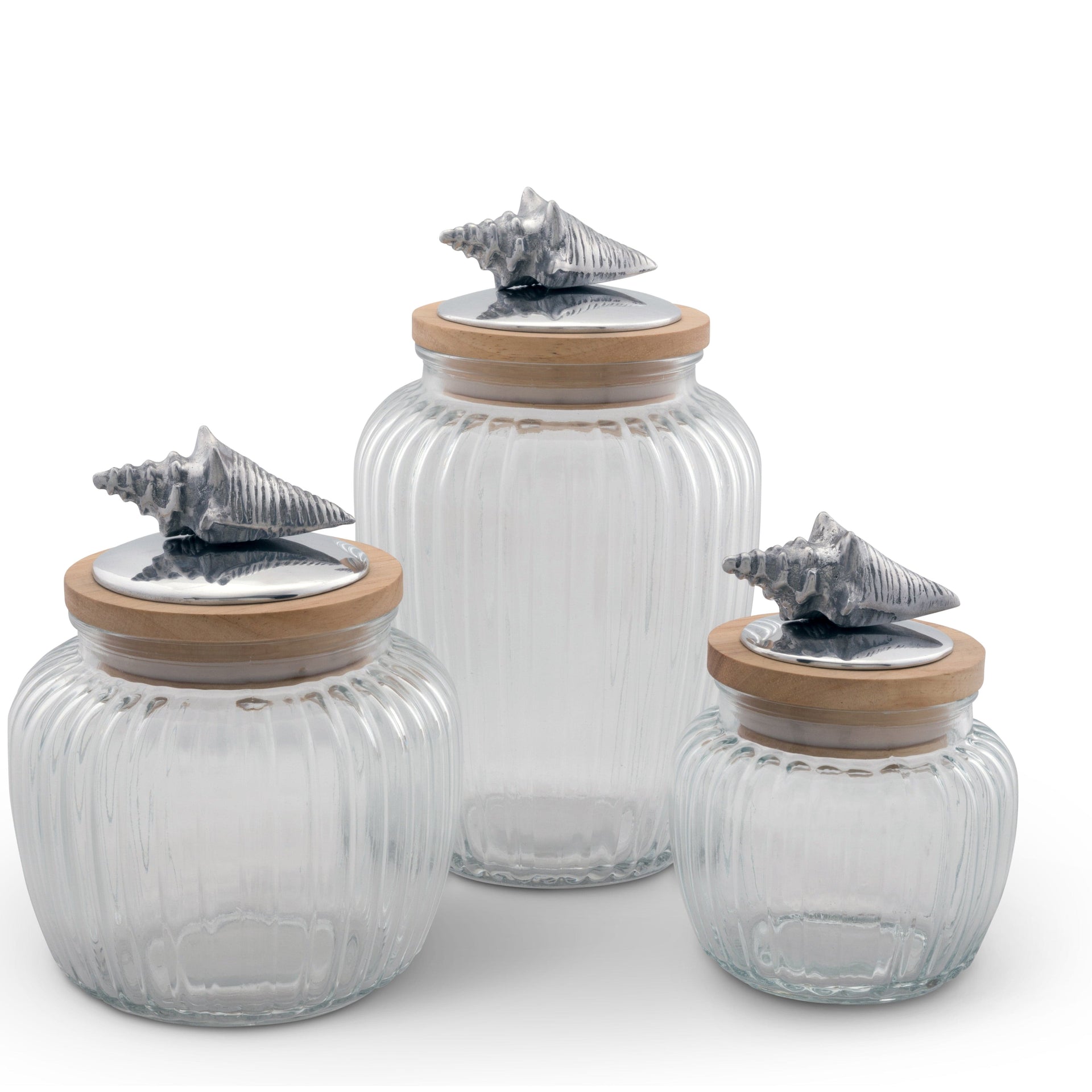 Shell Knob Glass Canisters Arthur Court Designs